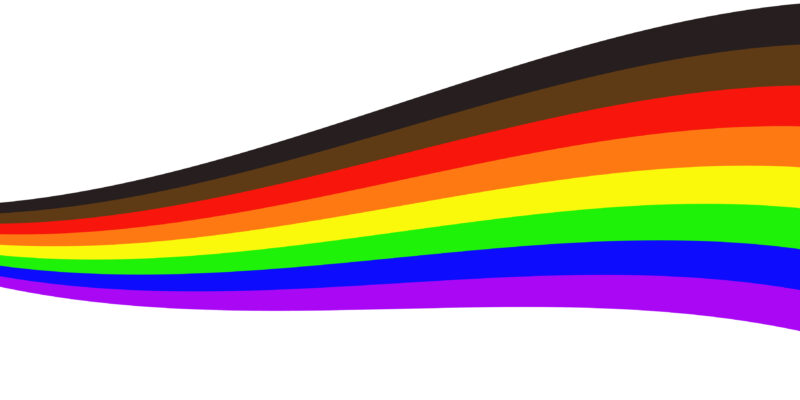 rainbow ribbon design denoting LGBTQ+ civil rights